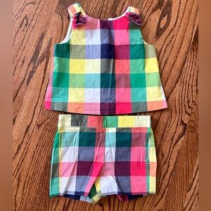 Janie and Jack Midsummer Garden Plaid Outfit - Size 3t